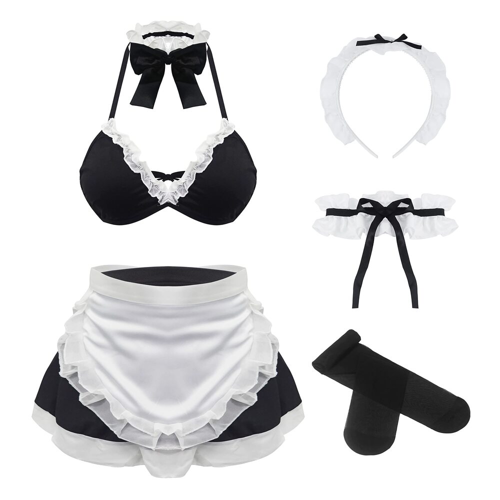 1510 Maid Outfit Anime Halloween Cosplay Costume French Apron Fancy